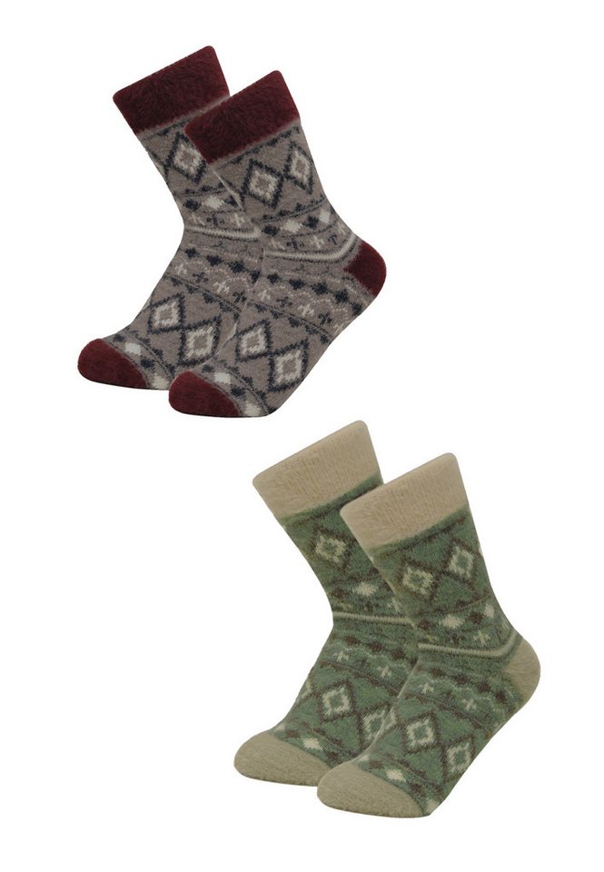 Yuhu Socken Alpaka Norweger Socken Damen 2er Pack, warm und weich, Größe 36–47 (2-Paar) von Yuhu
