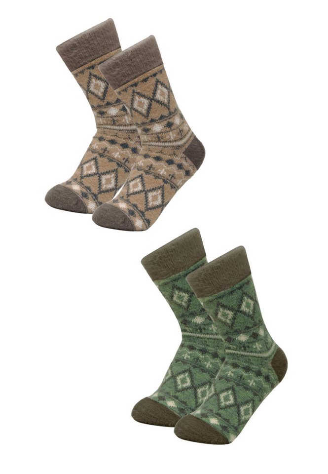 Yuhu Socken Alpaka Norweger Socken Herren 2er Pack, warm und weich, Größe 36–47 (2-Paar) von Yuhu