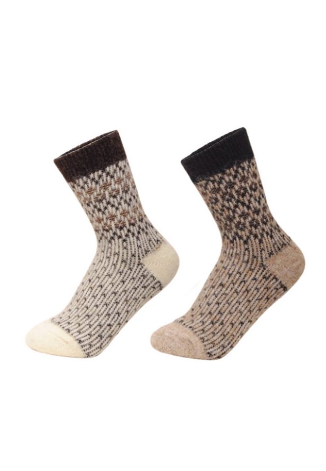 Yuhu Socken Damen Alpaka Socken Größe 36–40 warme Winter Stricksocken 4 Farben von Yuhu