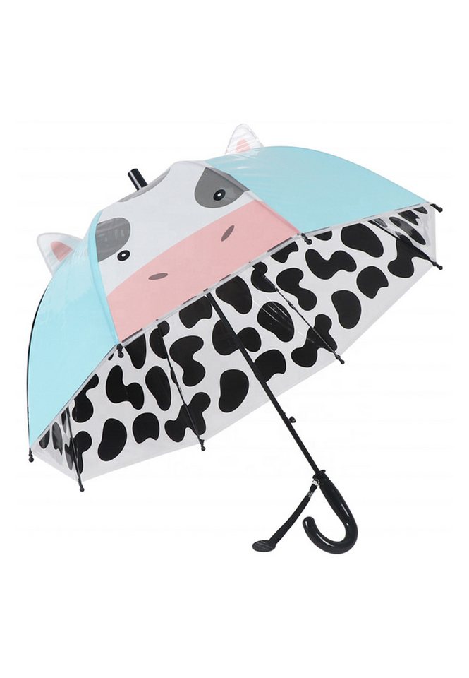 Yuhu Stockregenschirm Kinder Regenschirm Kuh Transparent Automatik ab 3 Jahren, windfest von Yuhu