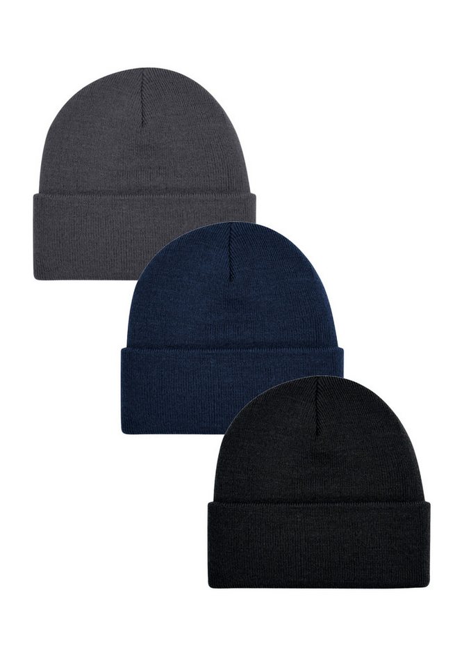 Yuhu Strickmütze Herren Strickmütze 3er Pack, warme Beanies für Winter (SET) von Yuhu