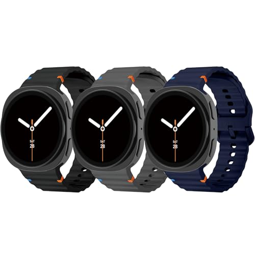 Sportarmbänder, kompatibel mit Samsung Galaxy Watch 8, 40 mm, 44 mm, 8 Classic, 46 mm, keine Lücke, weiches Silikonband, wasserdicht, Armband für Samsung Galaxy Watch 8 Classic, 46 mm, für Männer und Sportarmbänder, kompatibel mit Samsung Galaxy Watch 8, 40 mm, 44 mm, 8 Classic, 46 mm, keine Lücke, weiches Silikonband, wasserdicht, Armband für Samsung Galaxy Watch 8 Classic, 46 mm, für Männer und von YuiYuKa
