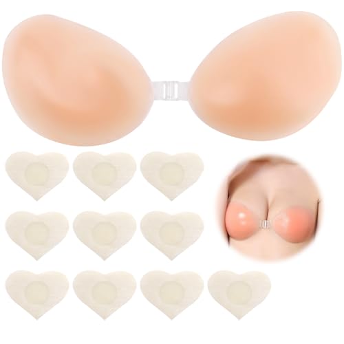 Yuio Silikon Klebe BH Push Up, Trägerloser Sticky Bra Mit 5 Paar Brustaufkleber, BH-Rückenfrei Trägerloser, Wiederverwendbare Waschbar Klebepads BHS Invisible für Rückenfreies Kleid(Körbchengröße B) Yuio Silikon Klebe BH Push Up, Trägerloser Sticky Bra Mit 5 Paar Brustaufkleber, BH-Rückenfrei Trägerloser, Wiederverwendbare Waschbar Klebepads BHS Invisible für Rückenfreies Kleid(Körbchengröße B) von Yuio