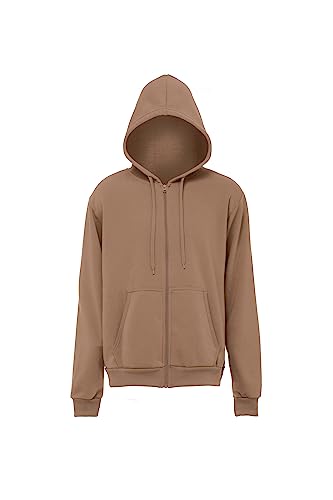 Yuka Men's Herren-Strick-Hoodie mit Reißverschluss Polyester Kamel Größe XXL Hooded Sweatshirt von YuKa
