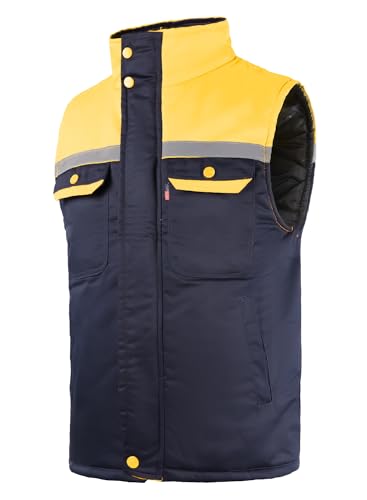 Yukirtiq Herren Arbeitsweste Multifunktionale Outdoor Weste mit vielen Taschen Winddichte Winterweste Ärmellos Arbeitsjacken Steppweste mit Reflektoren Yukirtiq Herren Arbeitsweste Multifunktionale Outdoor Weste mit vielen Taschen Winddichte Winterweste Ärmellos Arbeitsjacken Steppweste mit Reflektoren von Yukirtiq