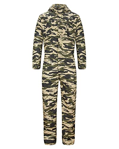 Yukirtiq Herren Basic Arbeitskleidung Arbeitsoverall mit vielen Taschen Arbeitslatzhose Overall für Handwerker, Camo, XXL von Yukirtiq