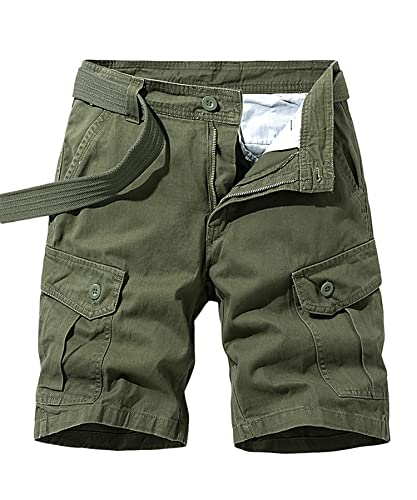 Yukirtiq Herren Cargo Short Basic Cargohose Bermuda Kurze Hose Herrenshorts Sommerhose kurz Baumwolle für Männer von Yukirtiq