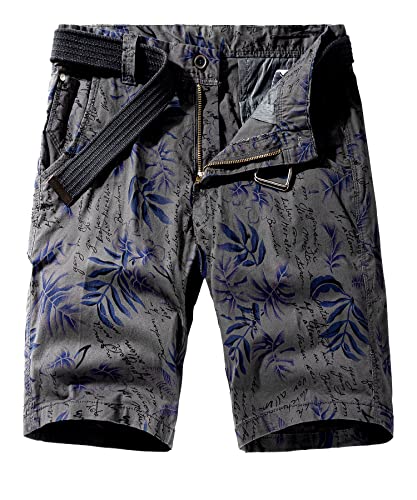 Yukirtiq Herren Cargo Shorts mit Multi Taschen Slim-Fit Kurze Hose Bermuda Sommer Herrenshorts mit Gürtel Cargohose kurz Sommerhose von Yukirtiq