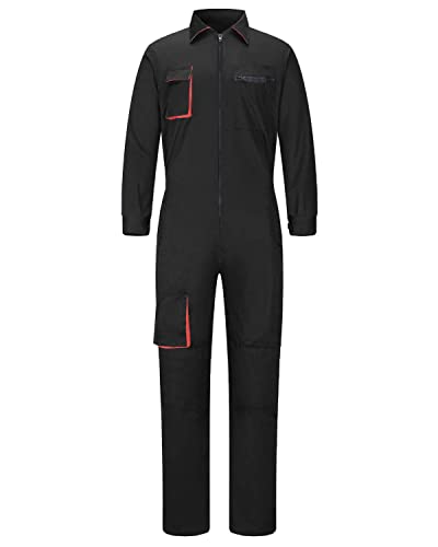 Yukirtiq Herren Classico Arbeitslatzhose Baumwolle Overall Arbeitskleidung Arbeitsoverall, Schwarz, L von Yukirtiq