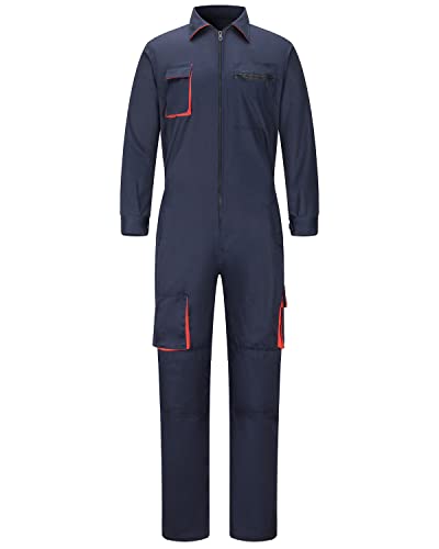 Yukirtiq Herren Classico Arbeitslatzhose Baumwolle Overall Arbeitskleidung Arbeitsoverall, Navy Blau, L von Yukirtiq