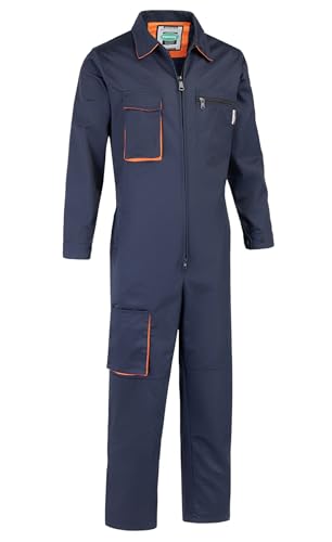Yukirtiq Herren Arbeitsoverall Baumwolle Arbeitsanzug Overall Handwerker Arbeitskleidung Rallyekombi Werkstatt Anzug Arbeitskombi, Navy Blau, L von Yukirtiq
