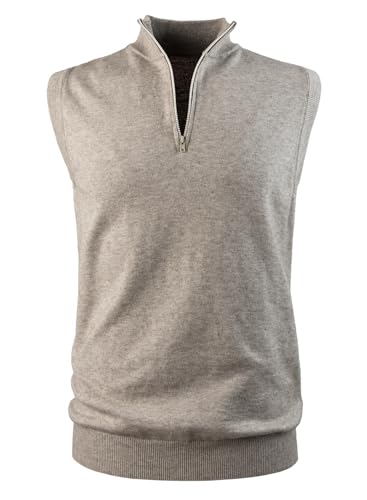 Yukirtiq Herren Freizeit Pullunder Weste mit 1/4 Reißverschluss Herrenweste Business Pullover ärmellose Strick-Weste Herbst Winter Cardigans Yukirtiq Herren Freizeit Pullunder Weste mit 1/4 Reißverschluss Herrenweste Business Pullover ärmellose Strick-Weste Herbst Winter Cardigans von Yukirtiq