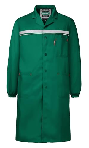 Yukirtiq Herren Labormantel Arbeitsmantel Berufskittel Arbeitskittel Werkstatt Mantel Arbeitsjacke Arbeitskleidung Männer Laborkittel Berufsmantel, Grün, XL von Yukirtiq