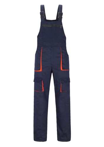 Yukirtiq Herren Latzhose Handwerker Berufsbekleidung Lange Arbeitslatzhose Schreiner Arbeitsbekleidung Arbeitshose mit Multifunktionalen Taschen, Navy Blau, M von Yukirtiq