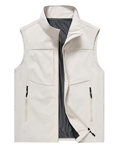 Yukirtiq Herren Outdoor Weste Sommer Leicht Anglerweste Jagdweste mit Vielen Taschen Fischerweste Ärmellose Jacke Hundeweste Wanderweste, Weiß, L Yukirtiq Herren Outdoor Weste Sommer Leicht Anglerweste Jagdweste mit Vielen Taschen Fischerweste Ärmellose Jacke Hundeweste Wanderweste, Weiß, L von Yukirtiq