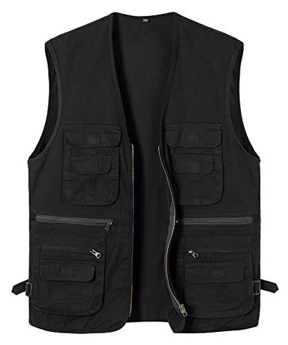 Yukirtiq Anglerweste Herren Ärmellos Fischerjacke Freizeitweste Jagdweste Fischerweste Herrenwesten Fotografie Wandernweste mit Vielen Taschen, Schwarz, XXL Yukirtiq Anglerweste Herren Ärmellos Fischerjacke Freizeitweste Jagdweste Fischerweste Herrenwesten Fotografie Wandernweste mit Vielen Taschen, Schwarz, XXL von Yukirtiq