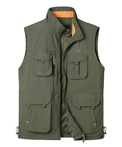 Yukirtiq Herren Sommer Outdoor Weste Leicht Atmungsaktiv Anglerweste Schnelltrocknend Safariweste Funktionsweste mit vielen praktischen Taschen Jagdweste Wandernweste, A-Grün, XXL Yukirtiq Herren Sommer Outdoor Weste Leicht Atmungsaktiv Anglerweste Schnelltrocknend Safariweste Funktionsweste mit vielen praktischen Taschen Jagdweste Wandernweste, A-Grün, XXL von Yukirtiq
