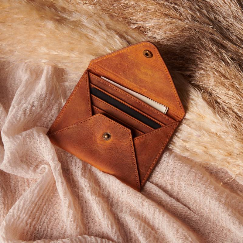 Umschlag Geldbörse Damen Leder Mini Kreditkarten Handgefertigt von YukonLeatherGoods