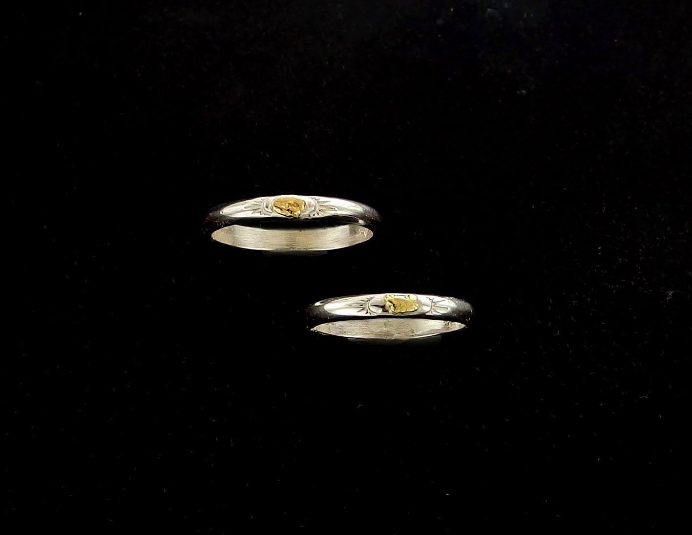 Einzelner Nugget Ring - Sterling Silber Und Natur Goldnugget Aus Alaska Einzelner Nugget Ring - Sterling Silber Und Natur Goldnugget Aus Alaska von YukonRon