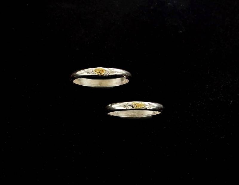 Einzelner Nugget Ring - Sterling Silber Und Natur Goldnugget Aus Alaska Einzelner Nugget Ring - Sterling Silber Und Natur Goldnugget Aus Alaska von YukonRon