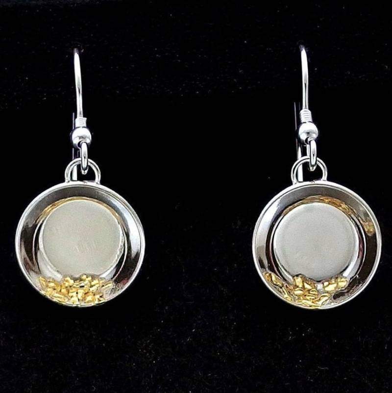 Goldpan Ohrringe - Sterling Silber Und Goldnuggets von YukonRon