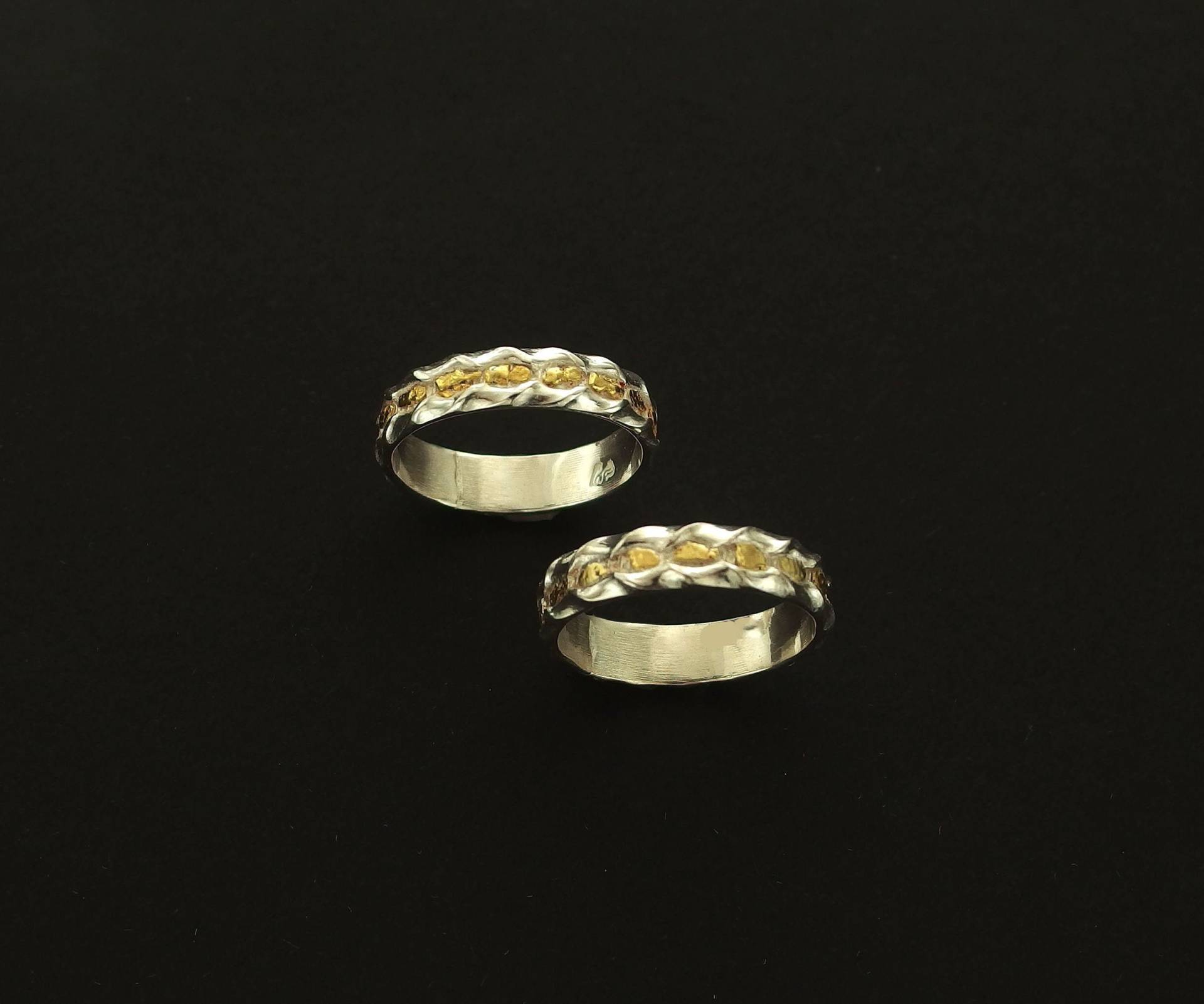 Spur Des Goldes Ring - Sterling Silber Und Gold Nugget Spur Des Goldes Ring - Sterling Silber Und Gold Nugget von YukonRon