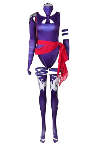 Yulefly Psylocke Kostüm Damen Kampfanzug Cosplay Kostüm Bodysuit Halloween Karneval M von Yulefly