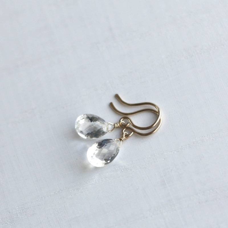 14K Gold Fill Klare Träne Bergkristall Braut Ohrringe 14K Gold Fill Klare Träne Bergkristall Braut Ohrringe von YuliZlen