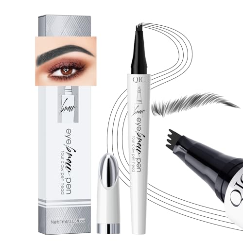 Q709 Brow Master 4-Wege-Augenbrauenstift, wasserfest, für mühelose Augenbrauen (4 Schwarz) von Yulinlon