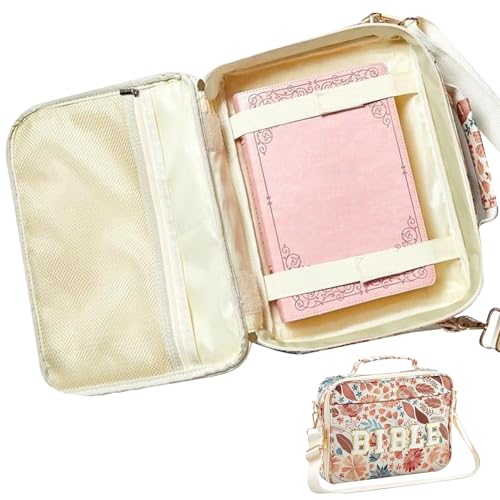 Yulokdwi Bibeltaschen | Chenille Buchstabe Verstellbarer Schultergurt Kirche Organizer - Blumen Druck Bibelstudien Tasche Mit Griff | Für Frauen Lehrer Reisen Zuhause Schule College Arbeit von Yulokdwi