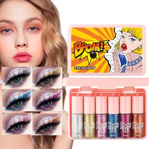 Yulokdwi Flüssiger Lidschatten - 6 Stück Flüssiger Schimmer Kosmetik | Lang Anhaltend Glänzend Schminkzubehör Für Frauen Und Mädchen von Yulokdwi