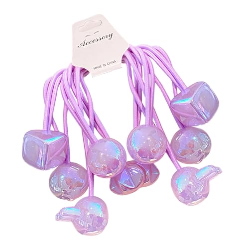 Yulokdwi Perlen-Haarbänder,Ball-Bubble-Pferdeschwanzhalter | Doppelte Kugel-Haarwickelschnur für Zöpfe | Haargummis für dünnes Haar, elastisches Haargummi-Armband, buntes Accessoire für Mädchen, von Yulokdwi