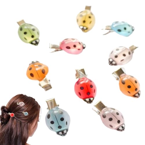 Yulokdwi Süße Haarspangen | 10 Stück Marienkäfer Haarklammer - Leuchtende Haarschmuck Clips Deko für Mädchen Teenager Frauen Schule Alltag Party Outdoor Kinder von Yulokdwi