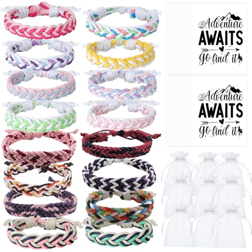 YumSur 16Stück Freundschaftsarmband,Gewebte Armbänder, Handgefertigtes Geflochtenes Armband Verstellbar,Handgefertigt Freundschaftsarmbänder,Freundschaft Multi Farbe Armband von YumSur