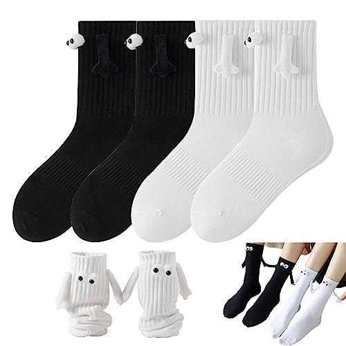 YumSur Funny Magnetic Suction 3D Doll Couple Socks, Funny Socks for Women Men, Unisex Funny Couple Holding Hands Sock for Couple von YumSur