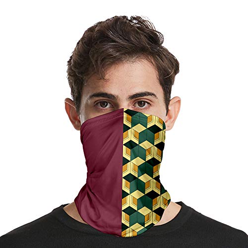 Yumenam Anime Ghost Blade Multifunktionstuch Bandana 3D Druck Schlauchschal Dustproof Windproof Sport Mask Anti-Sunburn Bandanas für Herren Damen von Yumenam