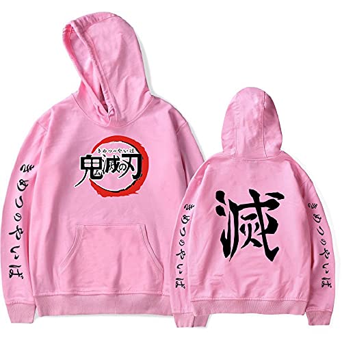 Yumenam Unisex Demon Slayer Kapuzenpullover Kimetsu no Yaiba Anime Cartoons Druck Langarm Hoodie Hooded Sweatshirt Jacke Cosplay Kostüm Outwear von Yumenam