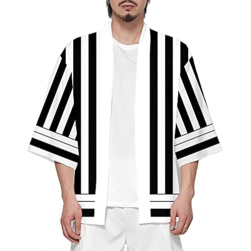 Yumenam Unisex Kimono Mantel Anime Demon Slayer Tanjirou Nezuko Tomioka Giyuu Cosplay Kostüm Kimono Cardigan Kleidung Cosplay Top Uniform Urlaub Pyjama für Erwachsener von Yumenam