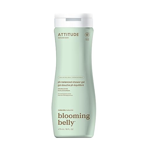 ATTITUDE Duschgel – Blooming Belly Duschshampoo für werdende Mütter 473ml - Natürliches Duschgel Damen mit Arganextrakt - Naturkosmetik Duschgel für Frauen von Attitude