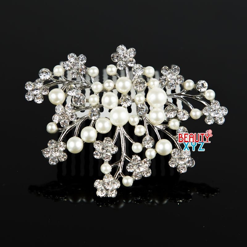 Elegante Hochzeit Braut Kristall Strass Perlen Ahornblatt Haarkamm Elegante Hochzeit Braut Kristall Strass Perlen Ahornblatt Haarkamm von YumiGiftery