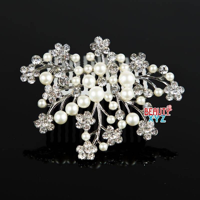 Elegante Hochzeit Braut Kristall Strass Perlen Ahornblatt Haarkamm Elegante Hochzeit Braut Kristall Strass Perlen Ahornblatt Haarkamm von YumiGiftery