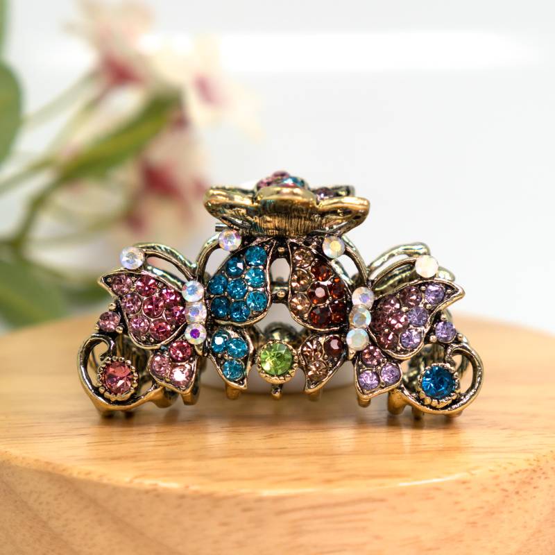 Metall Haarkrallen Clip Haarnadel Eleganter Vintage Schmetterling Schwarz Kristall Für Mittelfeines Haar Metall Haarkrallen Clip Haarnadel Eleganter Vintage Schmetterling Schwarz Kristall Für Mittelfeines Haar von YumiGiftery