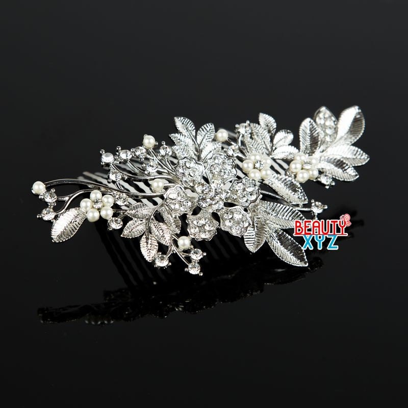 Neue Elegante Hochzeit Braut Kristall Strass Blume Und Blatt Haarkamm Neue Elegante Hochzeit Braut Kristall Strass Blume Und Blatt Haarkamm von YumiGiftery