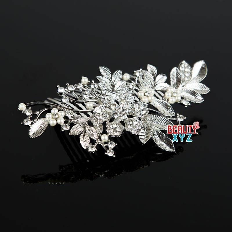 Neue Elegante Hochzeit Braut Kristall Strass Blume Und Blatt Haarkamm Neue Elegante Hochzeit Braut Kristall Strass Blume Und Blatt Haarkamm von YumiGiftery