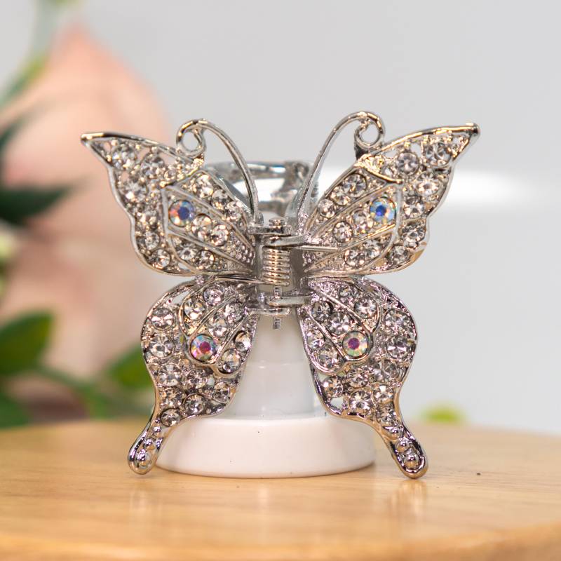 Schmetterling Metall Silber Farbe Kristall Strasssteine Haarkrallen Clip Brautclip Schmetterling Metall Silber Farbe Kristall Strasssteine Haarkrallen Clip Brautclip von YumiGiftery