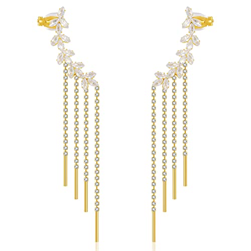 Quaste Ohr Manschette Ohrringe für Frauen Strass Kupfer Ohrclip Kupfer Strass von Yumikoo