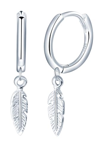Yumilok Damen Creolen Ohrringe Feder Ohrstecker Feder Ohrhänger 925 Sterling Silber Ohrschmuck Hoop Huggie Piercing für Frauen Mädchen Yumilok Damen Creolen Ohrringe Feder Ohrstecker Feder Ohrhänger 925 Sterling Silber Ohrschmuck Hoop Huggie Piercing für Frauen Mädchen von Yumilok