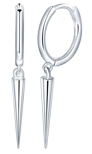 Yumilok Damen Creolen Ohrringe Kegel Ohrstecker Ohrhänger Creolen Silber 925 Ohrschmuck Hoop Huggie Piercing für Frauen Mädchen von Yumilok