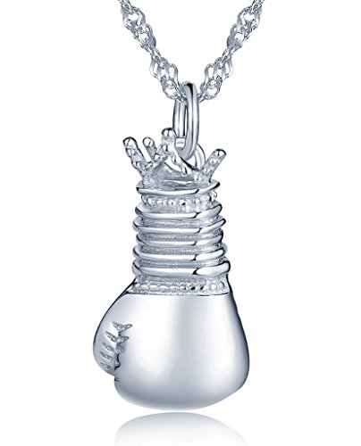 Yumilok Damen Halskette Herren Kette mit mini Boxhandschuh Anhänger Collier 925 Sterling Silber für Damen Mädchen Yumilok Damen Halskette Herren Kette mit mini Boxhandschuh Anhänger Collier 925 Sterling Silber für Damen Mädchen von Yumilok