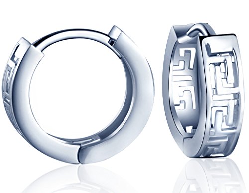 Yumilok 925 Sterling Silber Hohles Labyrinth Creolen Ohrhänger Ohrringe Hypoallergen Ohrschmuck für Damen Frauen Mädchen von Yumilok